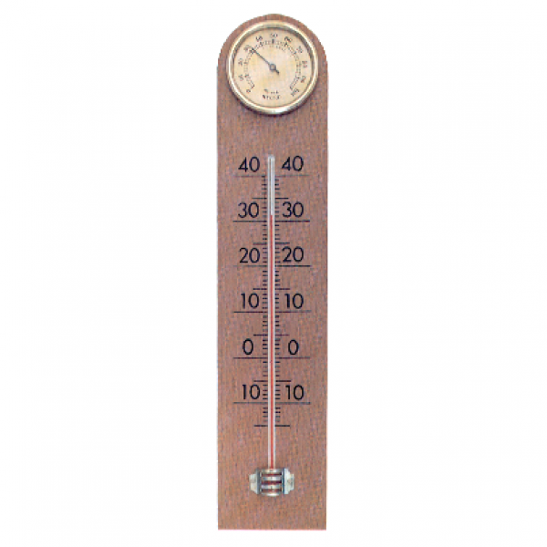 TERMOMETRO DA PARETE IN LEGNO CON IGROMETRO MM 55x250 RONDI Esterno